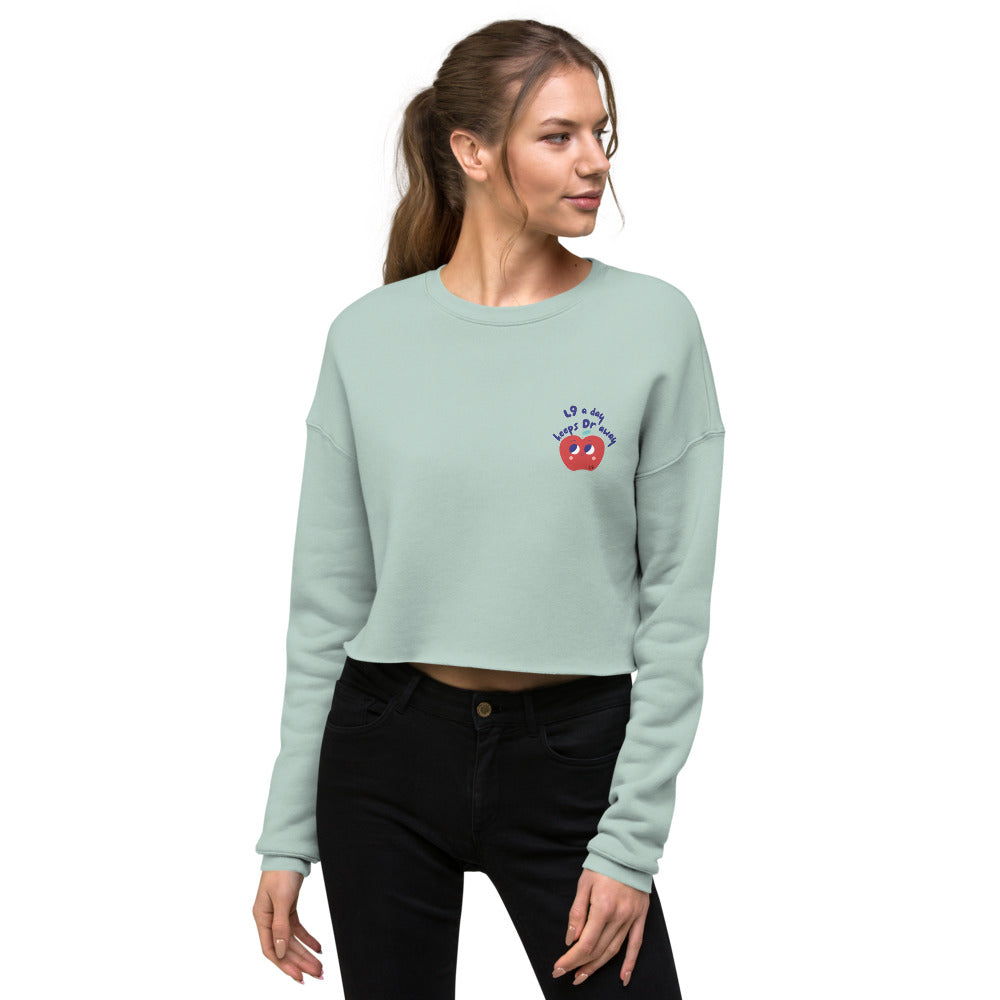 Crop Sweatshirt - Apple Front Print